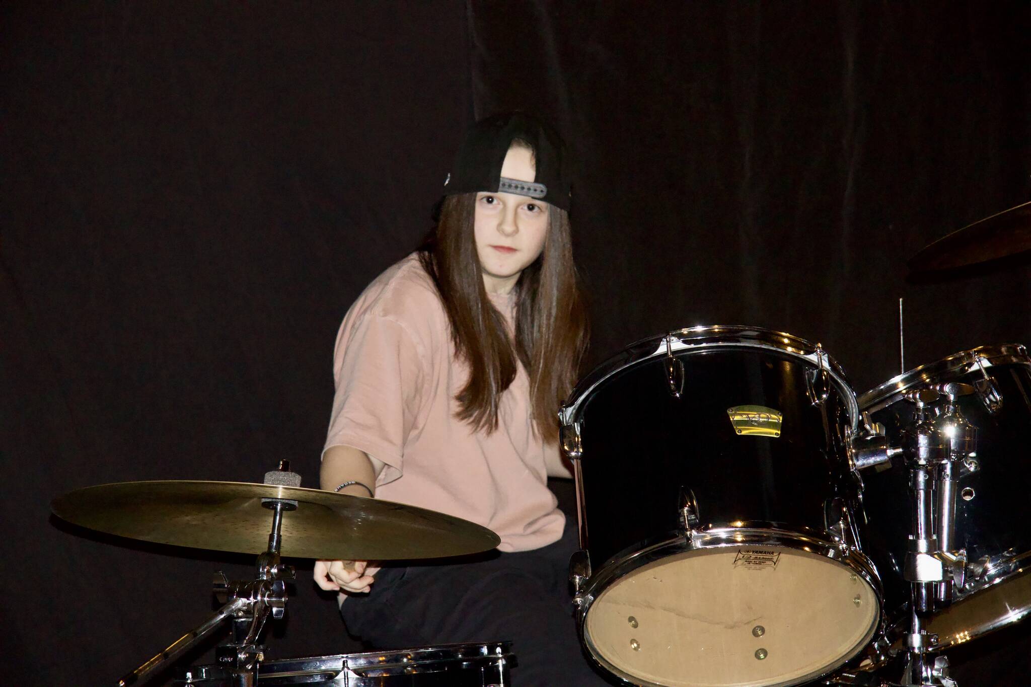 Photo by Rachel Rosen/Whidbey News-Times
Mya Grymes is in 8th grade and is the drummer for the band.
