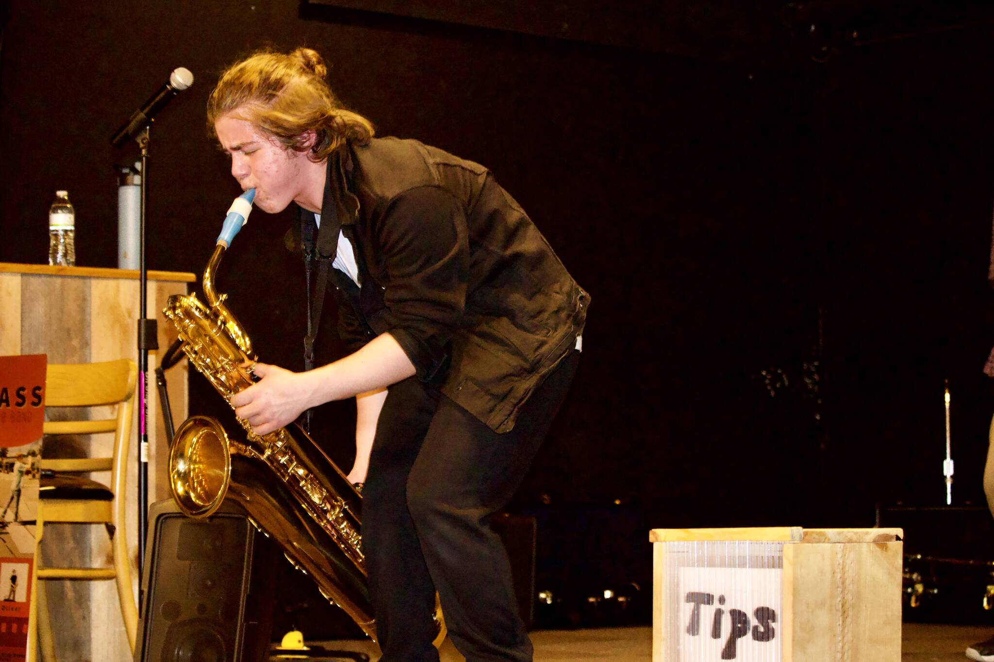 Photo by Rachel Rosen/Whidbey News-Times
Ethan Tang plays the baritone saxophone.