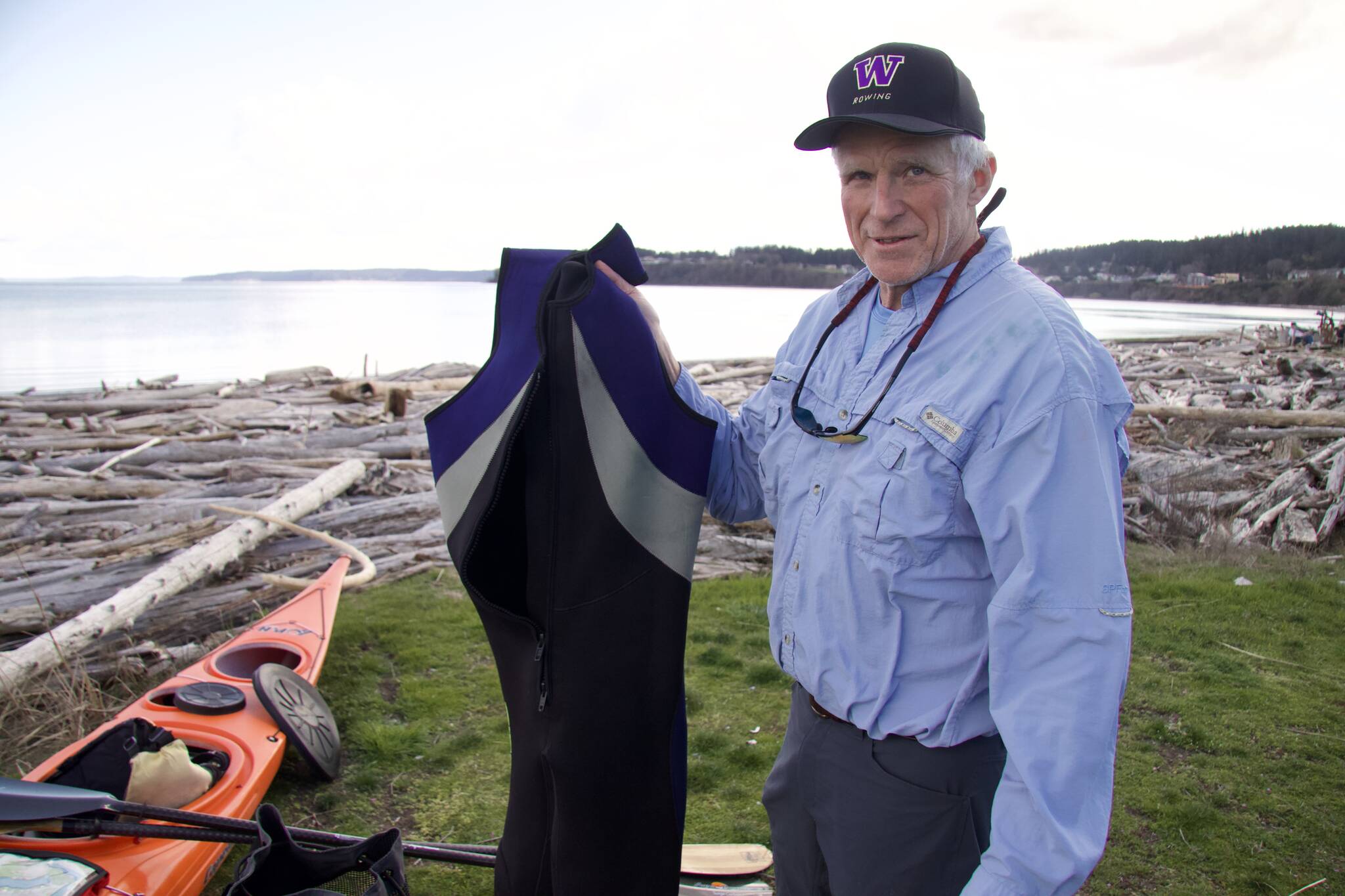Photo by Rachel Rosen/Whidbey News-Times
Bill Walker explains the gear needed to go kayak camping.