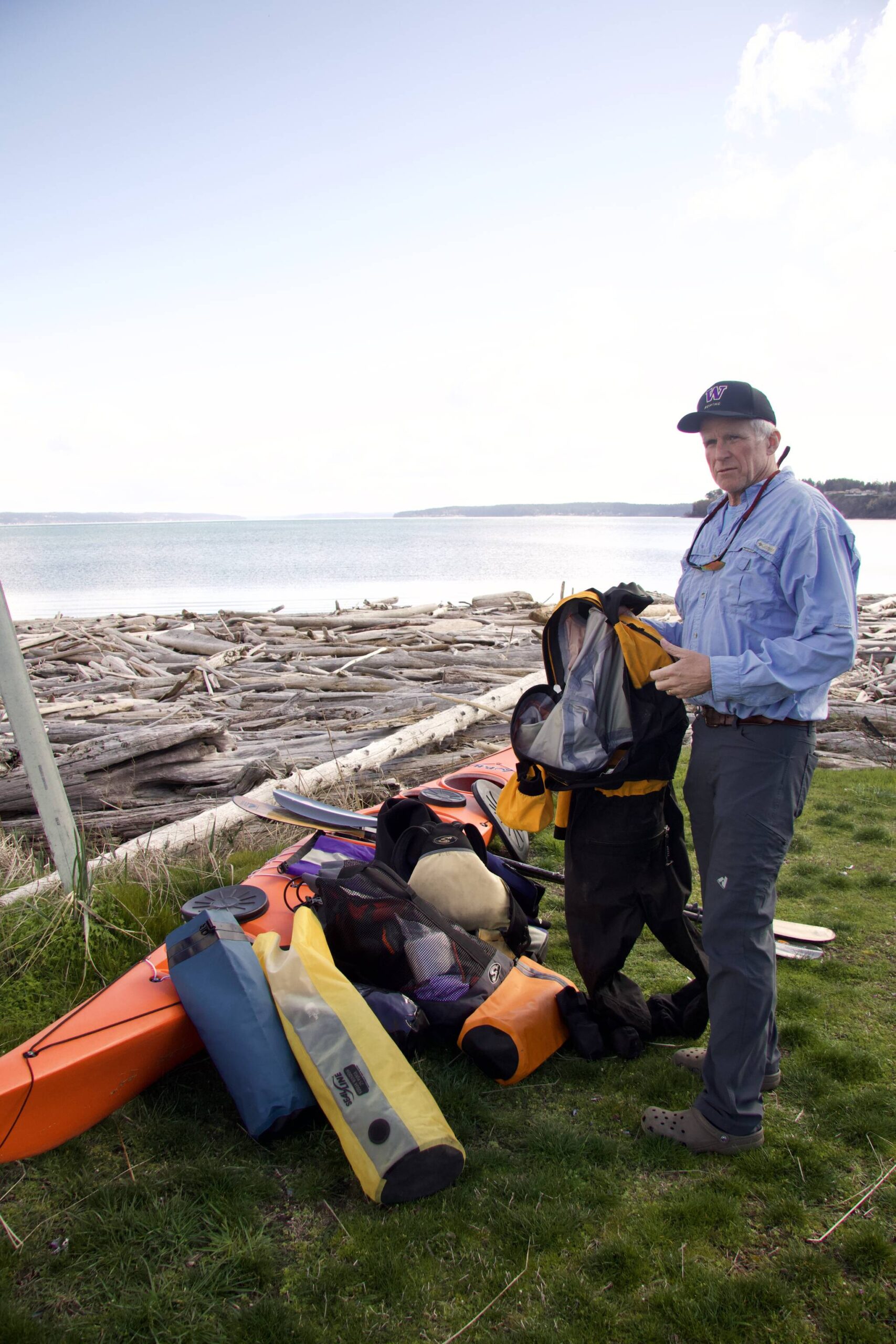 Photo by Rachel Rosen/Whidbey News-Times
Bill Walker explains the gear needed to go kayak camping.