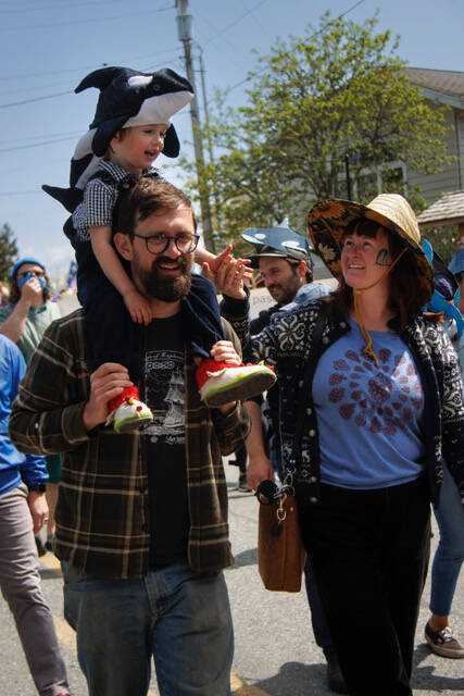 Photo by David Welton
Whale costumes of all kinds are represented at the annual Welcome the Whales parade.