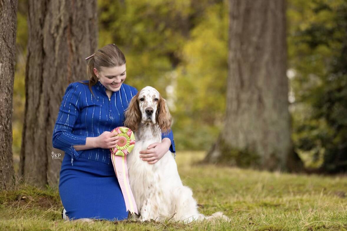 Gabriella Gebhard with her English Setter Walker. (Photo provided)
