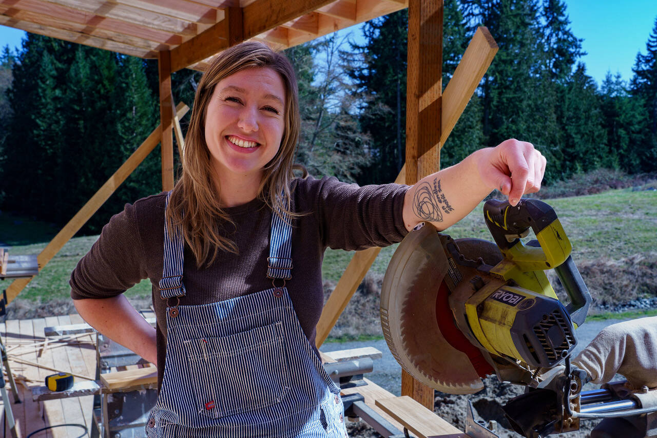 Photos by David Welton
Gabbi Korrow, 29, learned all about tools, including the chop saw, when she contributed her own labor to build her own home in 2021 and 2022.