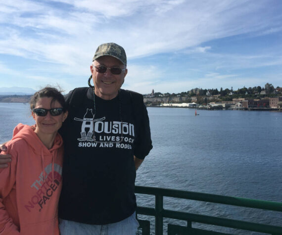 Bob and his daughter Brittany enjoyed a week-long adventure using only public transit exploring Whidbey, Port Townsend and San Juan Island. Photo courtesy Island Transit