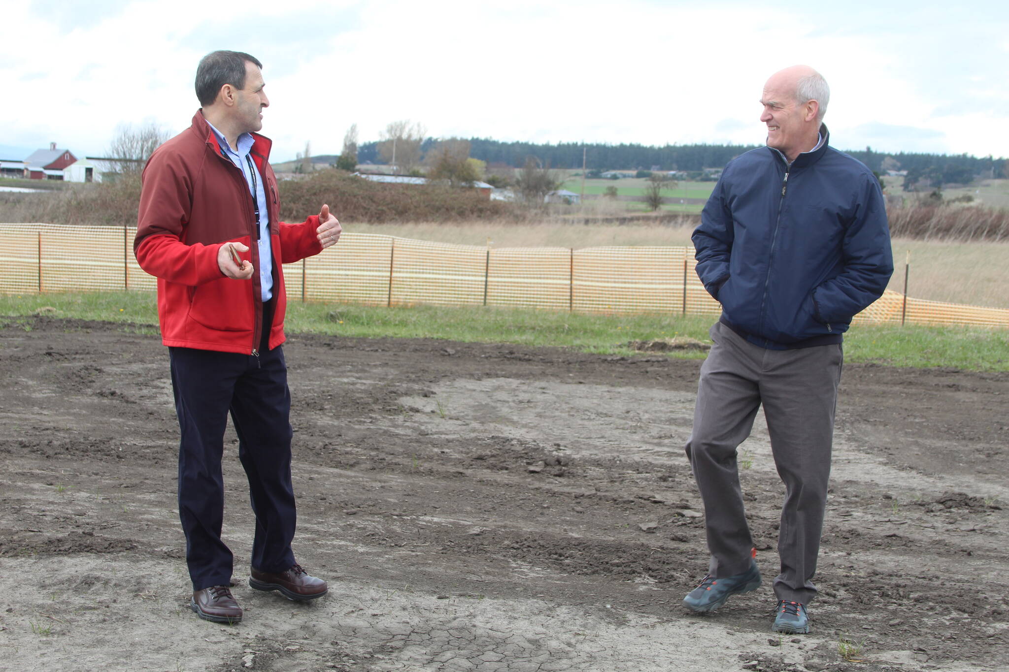 Photo by Karina Andrew/Whidbey News-Times
Ken Salem shows Rick Larsen around the site where the gymnasium will be built at the new Boys and Girls Club.