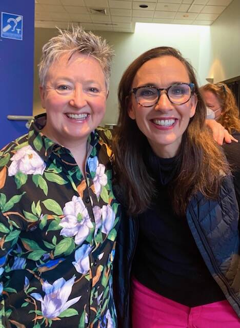 Photo provided
Amy Wheeler, left, with actor Lynda Divito, who played Ruth Bader Ginsburg in “Justice” at Marin Theatre Company in San Francisco in March.
