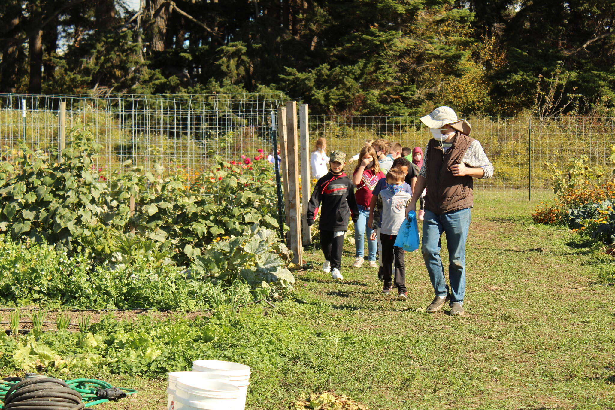 File photos by Karina Andrew/Whidbey News-Times
Coupeville Elementary School children visit the school farm in October 2021.