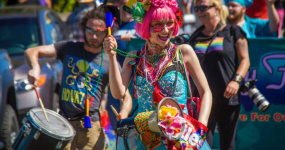 Langley’s pride parade, which is returning this year, was known for being colorful. (Photo by David Welton)