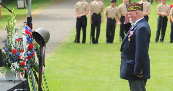 Photo by Karina Andrew/Whidbey News-Times
The VFW held a traditional wreath-laying ceremony as part of the Service of Remembrance at Maple Leaf Cemetery on Memorial Day.