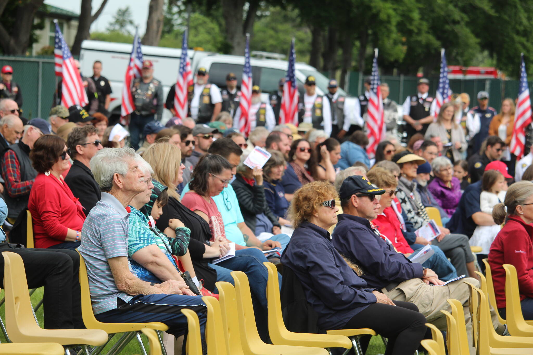 Photo by Karina Andrew/Whidbey News-Times
Whidbey residents gather at a Memorial Day Service of Remembrance at Maple Leaf Cemetery May 29.
