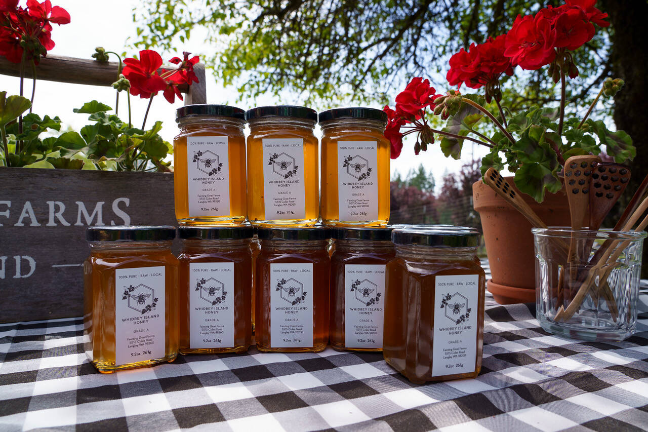 Whidbey Island Honey can be found at the Fainting Goat Farms farmstand.