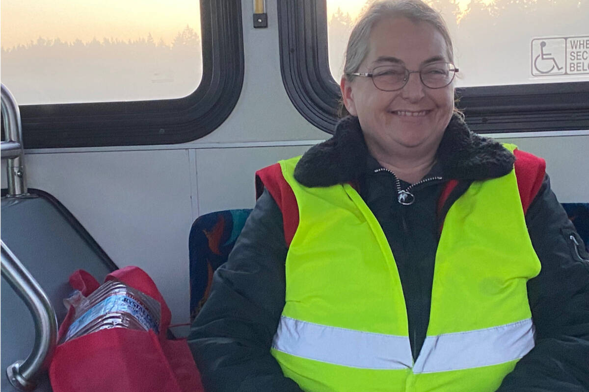 Alexandria started riding Island Transit 30 years ago and has been using the bus ever since. Island Transit photo
