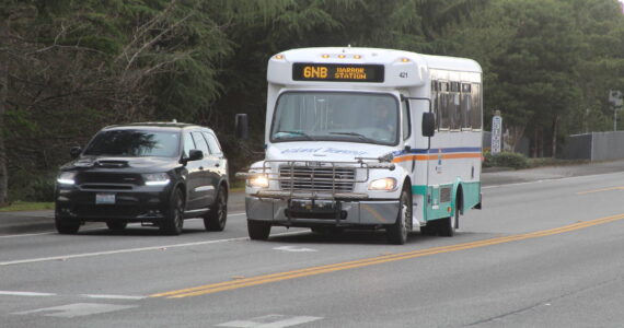 File photo by Karina Andrew/Whidbey News-Times
An Island Transit bus transports passengers on Whidbey. Island Transit recently received a grant to construct a new transit center on the South End.