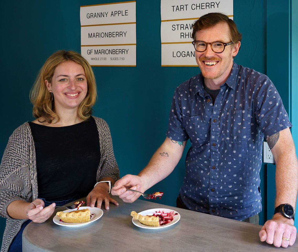 Jessie and Joe Gunn have owned Whidbey Pies since 2016, when they purchased the business from founder Jan Gunn, Joe’s mother. (Photo by David Welton)