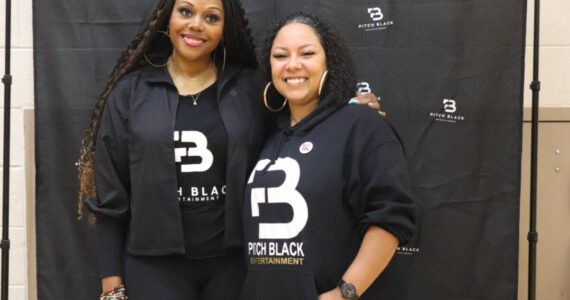 From left to right, Darnesha Weary and Kendra Montgomery, owners of Pitch Black Entertainment.