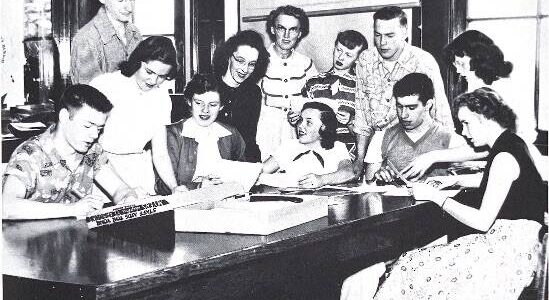 Photo provided
The yearbook staff of Oak Harbor High School work on the 1953 edition of "The Acorn."