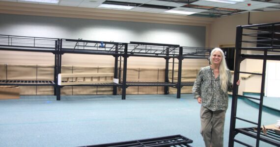 Photo by Luisa Loi/Whidbey News-Times
Moore in the sleeping area, which fits 30 beds.