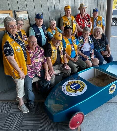 North Whidbey Sunrise Rotary Club members pose with the Oak Harbor Lions Club, which is one of the event’s sponsors. (Photo provided)