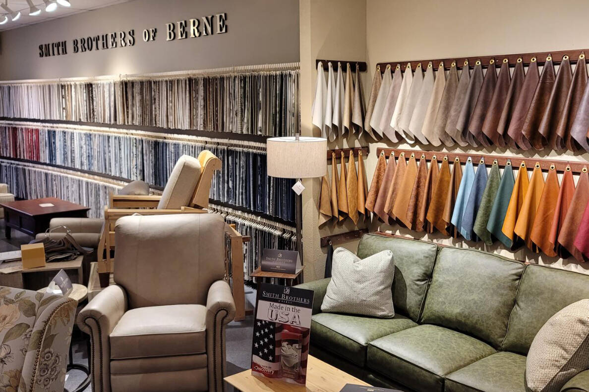 Tracy’s Furniture offers the Smith Brothers Line featuring 67 leathers from the Smith Brothers line. Photo courtesy of Tracy’s Furniture