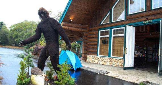 Photo by Luisa Loi/Whidbey News-Times
Squatchy stands in front of Squatchy's.