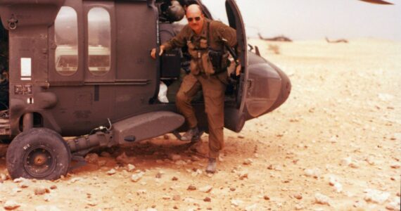 Photo provided
Bill Frost sets foot in Iraq during Desert Storm on Feburary 28, 1991.