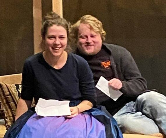 Photo provided
Sommer Harris (left, Queen Mary) and Andrew Yabroff (right, Jack Falstaff) during rehearsal.