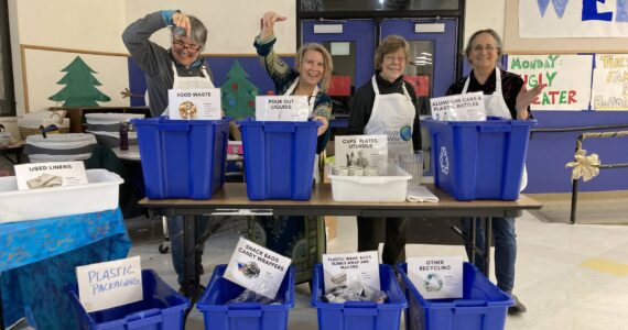 Photo provided
From left, rePurpose volunteers Sheila Bélanger, Joan Green, Susan Prescott and Anne Hayden sort recyclable materials into bins.