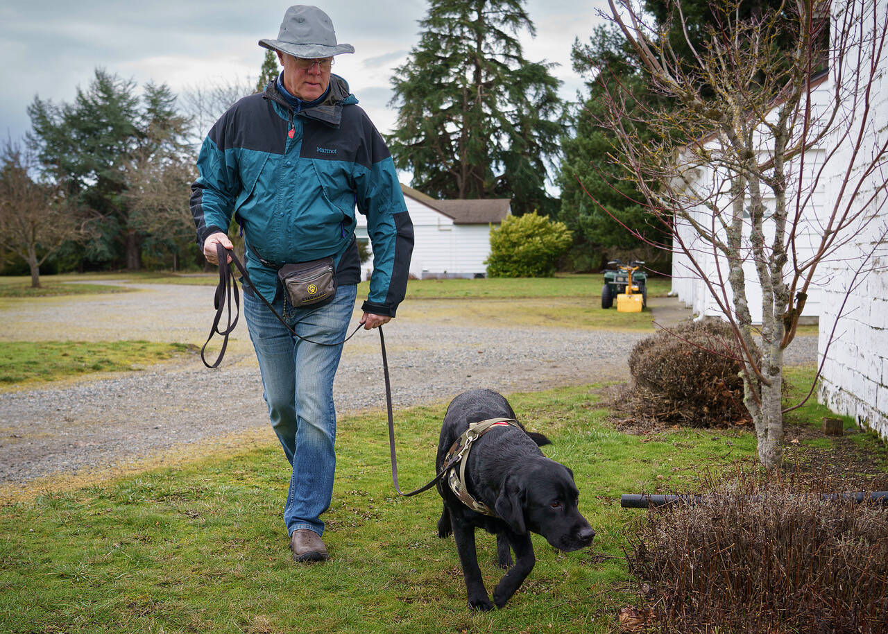 Dave Thompson and Thor are on the hunt. (Photo by David Welton)