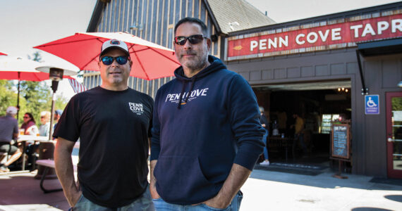 Penn Cover Brewery owners, Mitch and Mark Aparicio, at their new Freeland location on Thursday, July 22, 2021. (Olivia Vanni / The Herald)