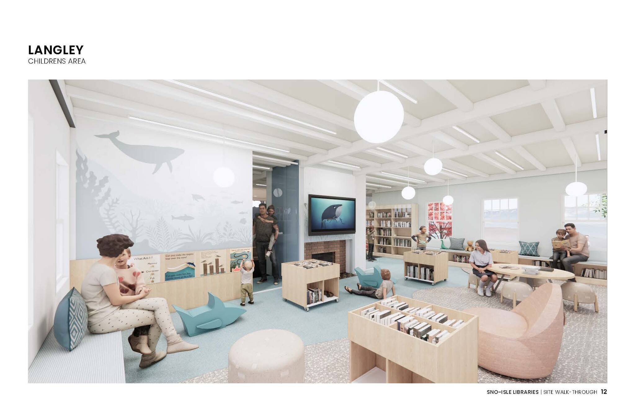 The newly updated Langley Library will have a more engaging children’s area. (Concept art provided)