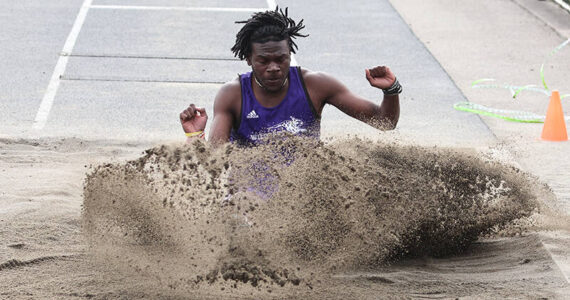 Photo by John Fisken
Oak Harbor senior Michael Johnson-Howard will compete in the 100-meter, 200-meter, long jump, triple jump and relays. He competed at state in 2023 in the triple jump and 4x100-meter relay. Oak Harbor’s track team kicks off the season March 13 when they host Lynden.