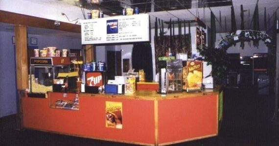 The concession stand at Oak Harbor Cinemas in a photo from 1999. Today, the cinema includes a beer and wine bar. (Photo provided)