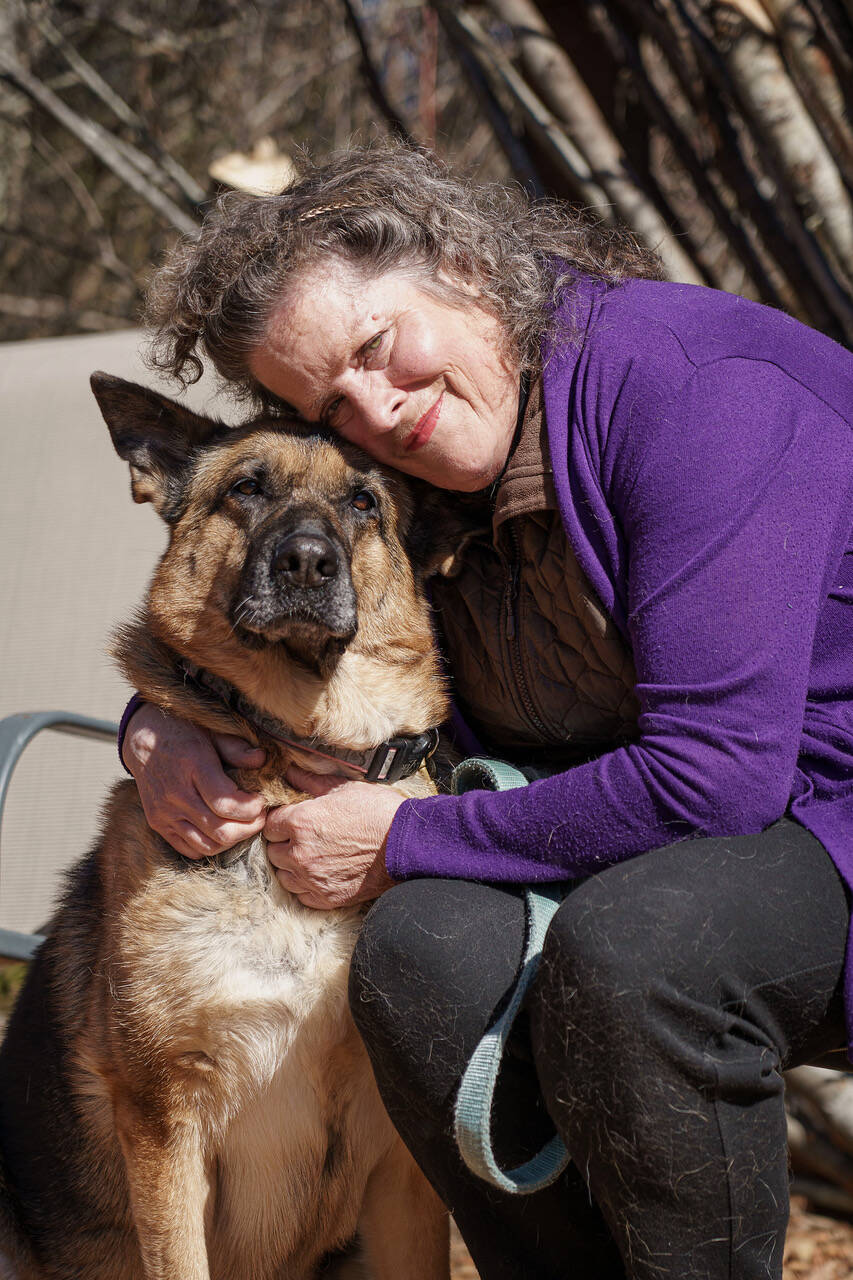 Christina Moats with her dog, Kaia. (Photo by David Welton)