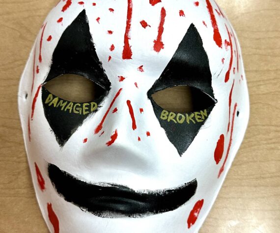 Photo provided
A student painted this mask representing how people view him from the outside.