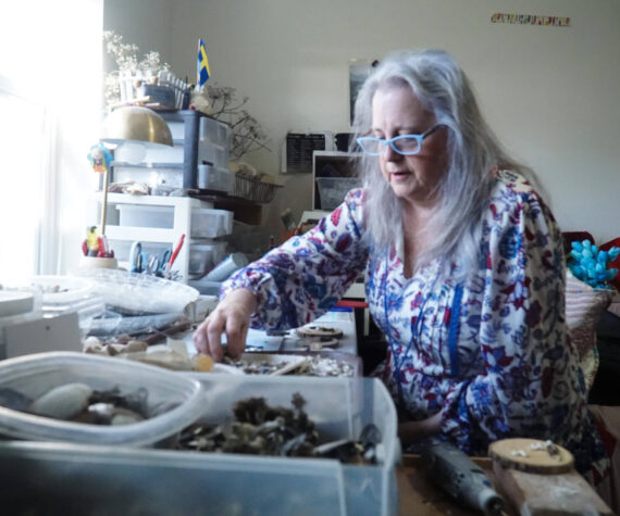 Photo by Sam Fletcher
Whidbey Artist Libby Hammer makes her Ragamuffins in her home studio.