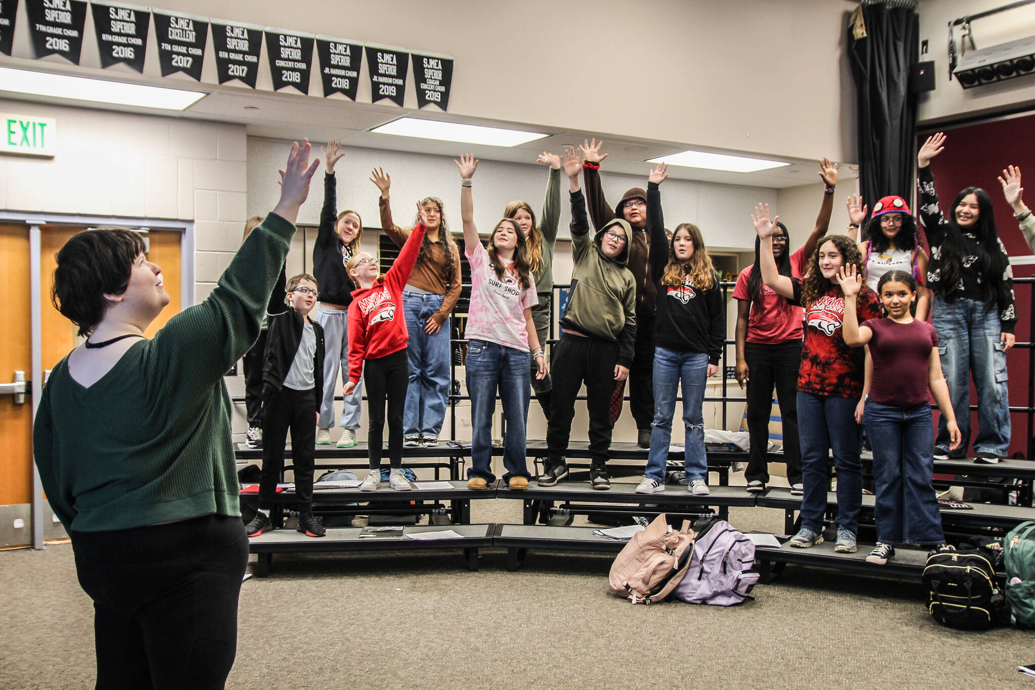 Photo by Luisa Loi
The North Whidbey Middle School Choir sings Jambo, a song in Swahili, a language spoken in East Africa.