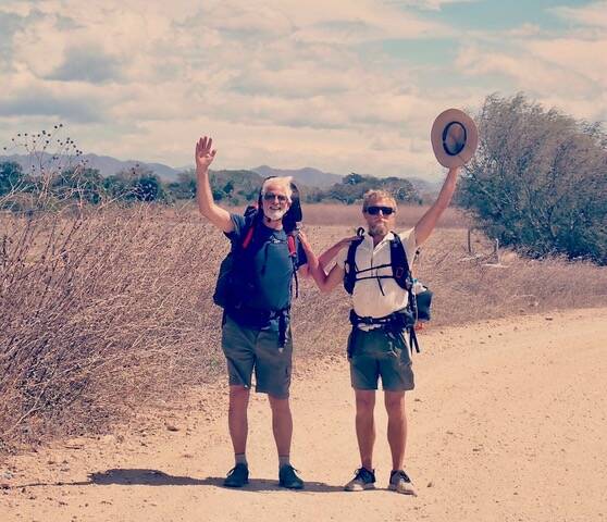 (Photo provided)
Kurt Hoelting and Soten Lynch during their walk across Mexico in 2022.