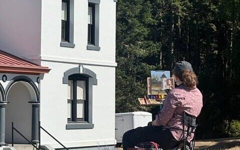 a photo from the Art School’s plein art competition this month that could run with it