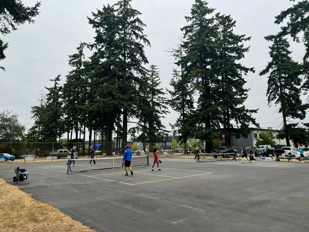 Photo by Darin Cook. Pickleball players want more courts in Oak Harbor — and quickly.