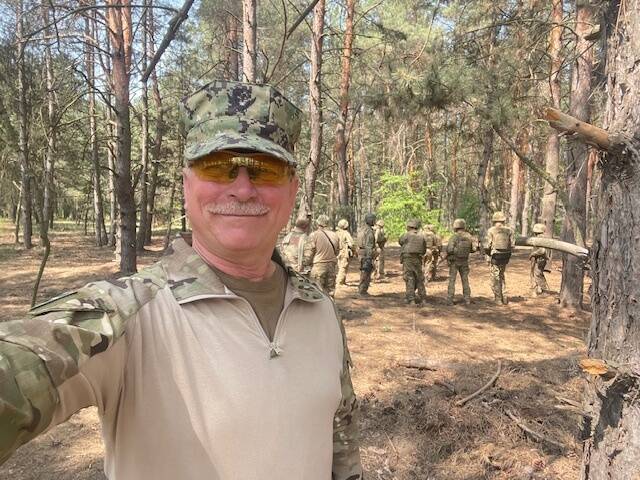 A Navy veteran with experience in explosive ordnance disposal, John Faught trained Ukrainian soldiers on basic infantry skills and advanced landmine location. (Photo provided)