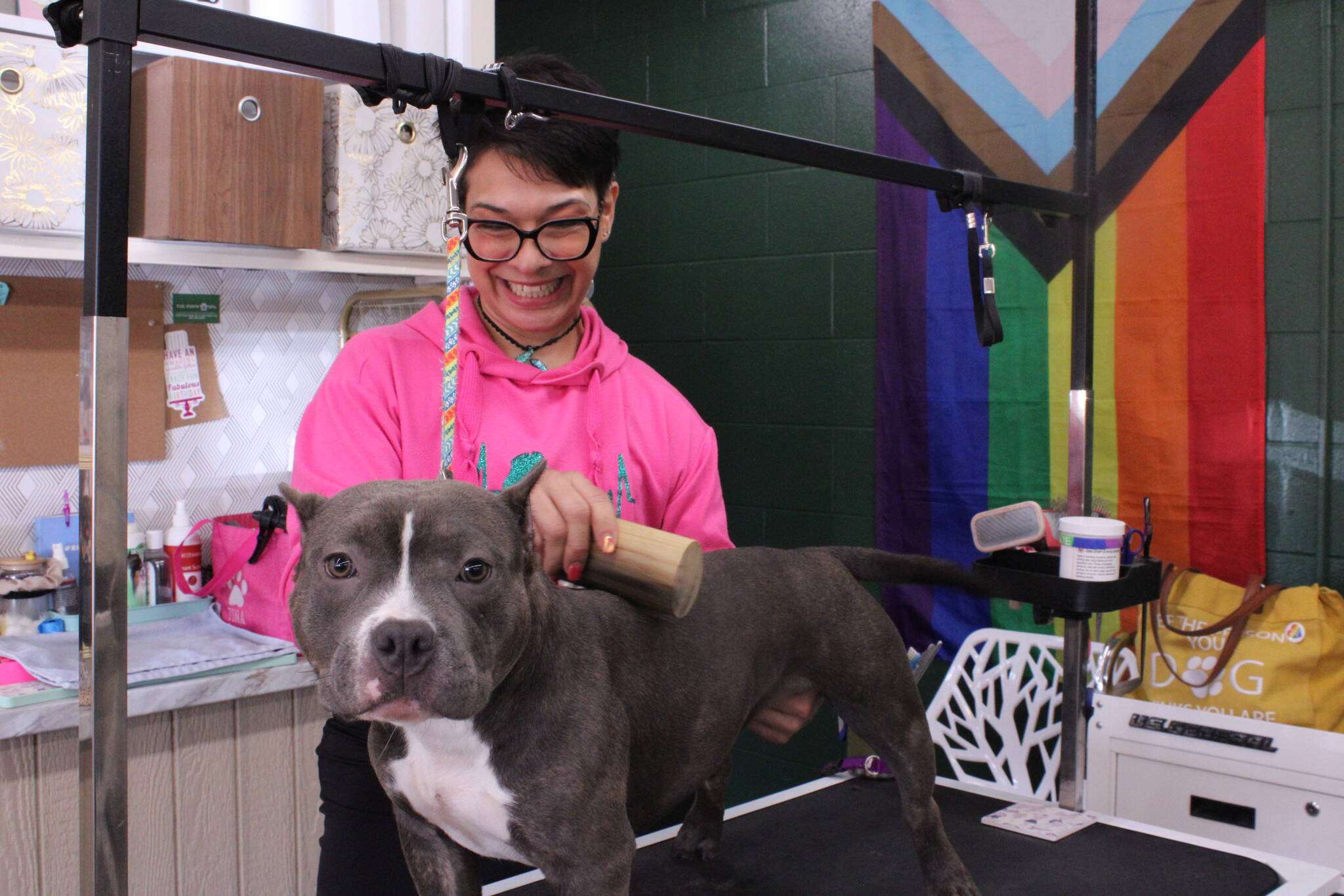 Photo by Allyson Ballard
Groomers at Paww Spa, which practices fear-free grooming in a mobile unit and at its brick-and-mortar location in Oak Harbor, go the extra mile to keep pets calm.
