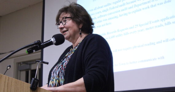 Mayor Molly Hughes delivered her annual State of the Town address on Thursday, much of which discussed Coupeville’s economy. (Photo by Allyson Ballard)