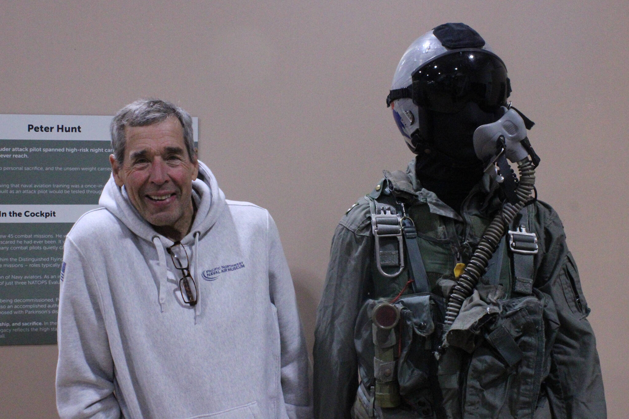 Photo by Allyson Ballard
Peter Hunts own flight gear is on display at the Pacific Northwest Naval Air Museum.