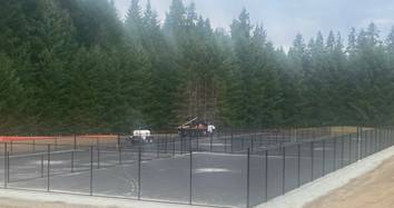 (Photo provided by South Whidbey Parks and Recreation) Sports court surfacing of six new pickleball courts won’t be added until spring.