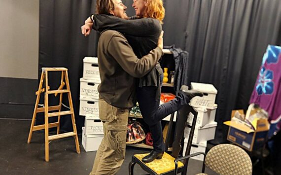 Photo by Ken Merrell
Chad Hadwick (Kyle Collins) and Kat McMath (Betsy Kohler Harvey) share an embrace.