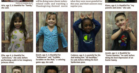 (Photos by Marina Blatt) A News-Times reporter came to Ms. Ashley’s Preschool and Daycare class Wednesday to investigate what preschool students knew about Thanksgiving.