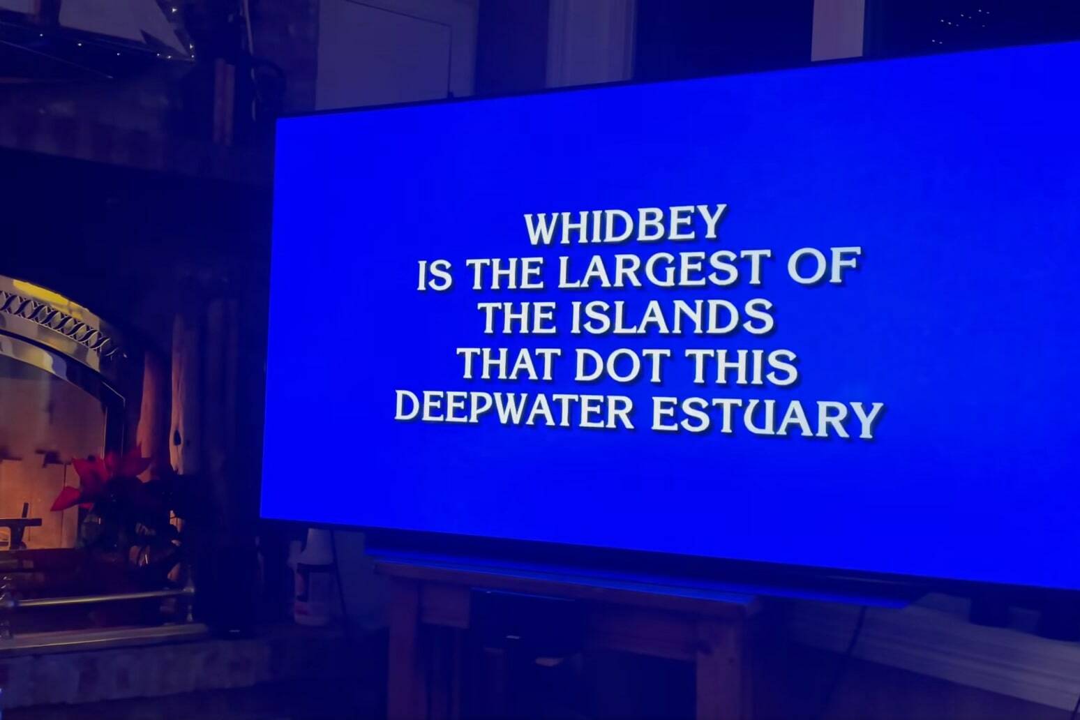 Screenshot from a video by Zach Phelps
Whidbey residents tuned into an episode of Jeopardy! last week were met with something of a national shout-out.