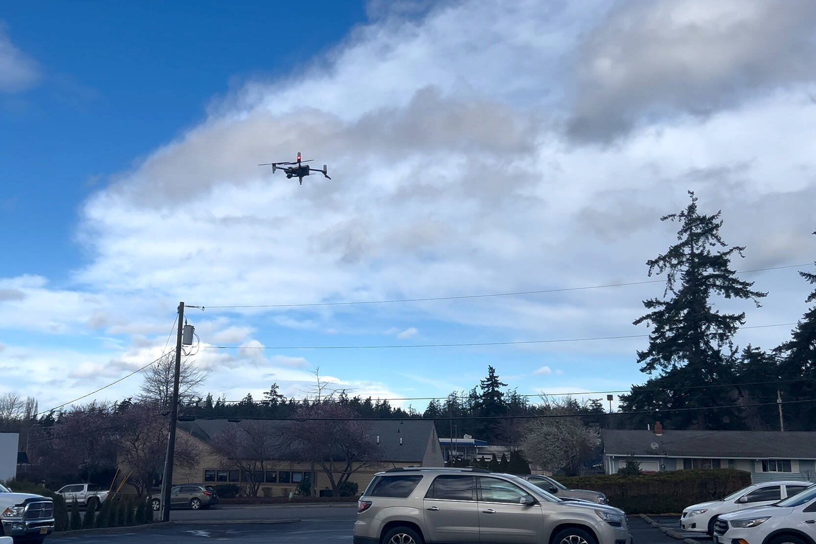 (Photo by Allyson Ballard) BRINC drones are equipped with sirens and bear decals identifying them as emergency response drones.
