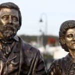 A new bronze sculpture known as &lsquo;The Barringtons,&rsquo; created by Oak Harbor&rsquo;s Wayne Lewis, will be dedicated at noon Sunday, Sept. 18, onPioneer Way. The sculpture depicts Capt. Edward Barrington and his bride Christina McCrohan Barrington on their wedding day on Sept. 13,1865. They were early Oak Harbor pioneers.