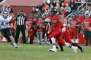 Hunter Smith heads to the end zone in the win over South Whidbey.